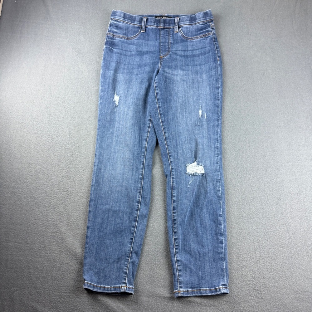 Judy Blue Boyfriend Jeans Women's 7 28 Blue Distressed Pull On Stretch Whiskered